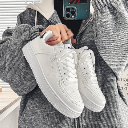 Damen Sneaker Klassisch Perforiert Weiße Sportschuhe