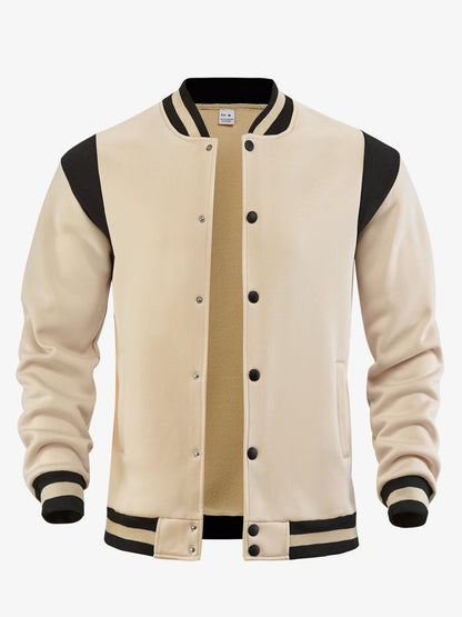 Herren Baseballjacke Kontrast Ärmel Modern Style
