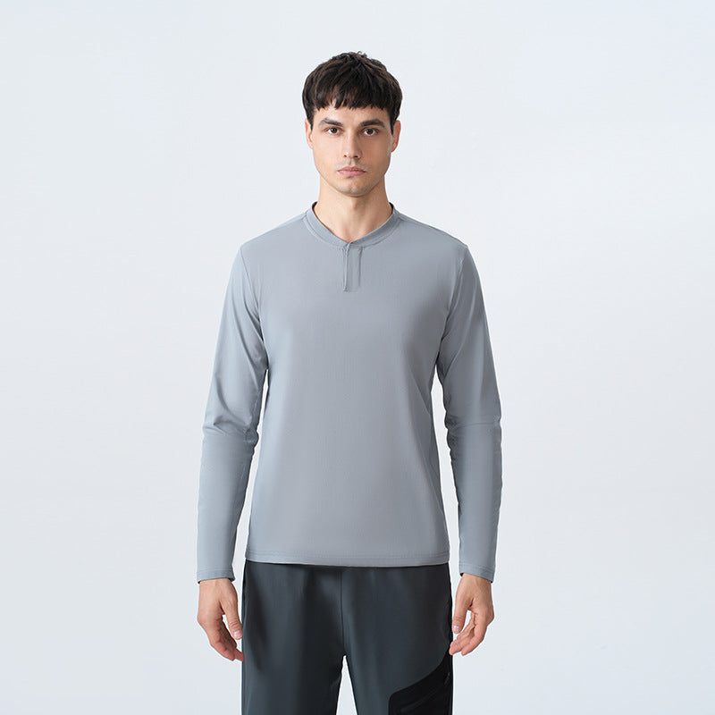 Herren Langarmshirt Funktionales Stehkragen Shirt Modern