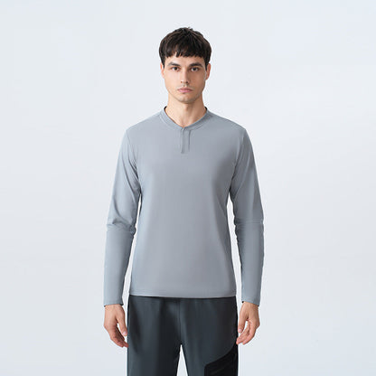 Herren Langarmshirt Funktionales Stehkragen Shirt Modern