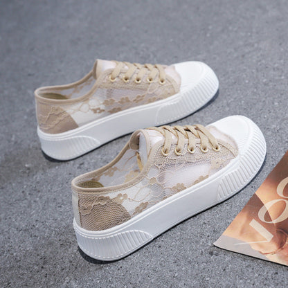 Damen Sneaker Spitze Applikation Luftig Netz