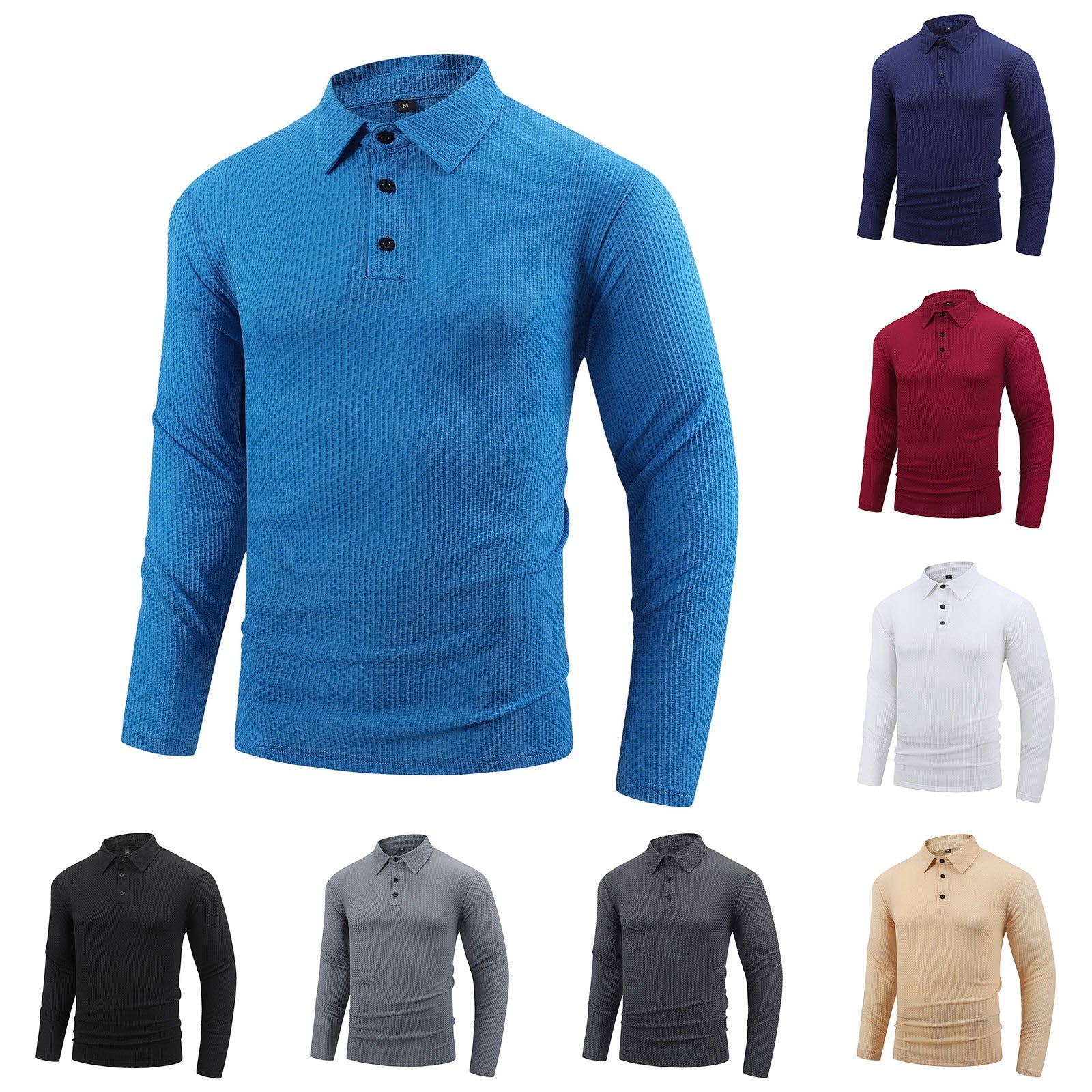 Herren Poloshirt Langarm Strukturiert Modern Berlin - BerlinGlamour