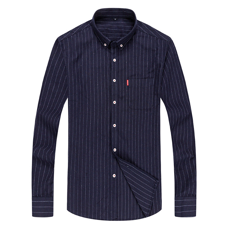 Herren Langarmhemd Elegantes Streifenmuster Slim Fit
