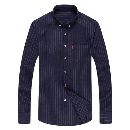Herren Langarmhemd Elegantes Streifenmuster Slim Fit