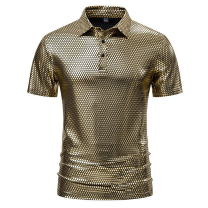 Herren Poloshirt Glänzendes Muster Elegantes Design