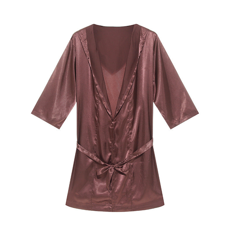 Weicher Herren Bademantel atmungsaktiv Satin Luxus