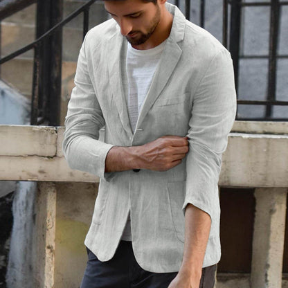 Leinenblazer Herren Lässig Sommer Modern