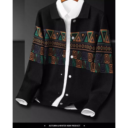 Damen Jacke Geometrisches Muster Trendig Elegant