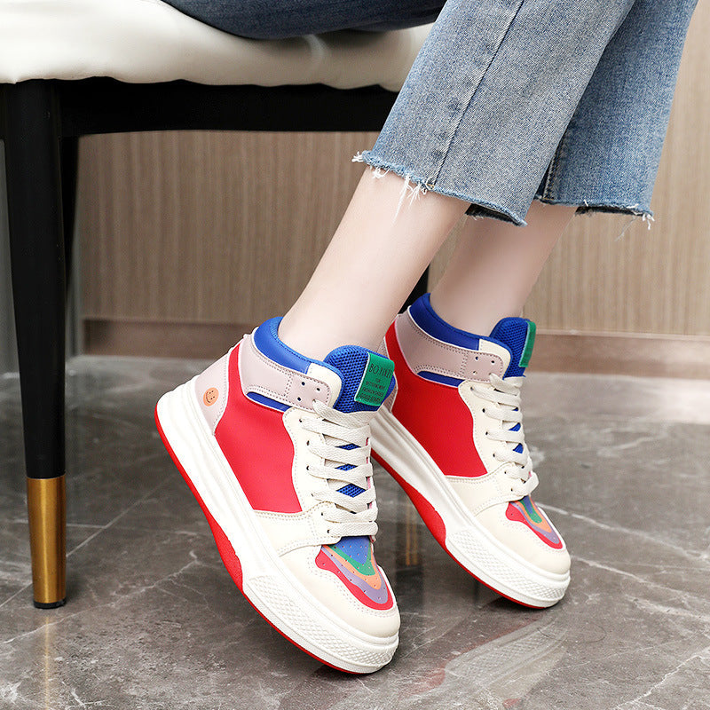 Damen Sneaker High-Top Modisch Bunt Atmungsaktiv