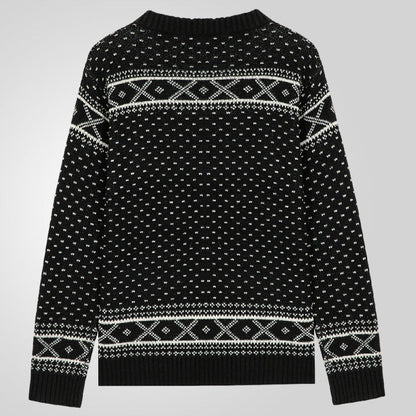 Herren Pullover Norweger Muster Hochkragen Warm