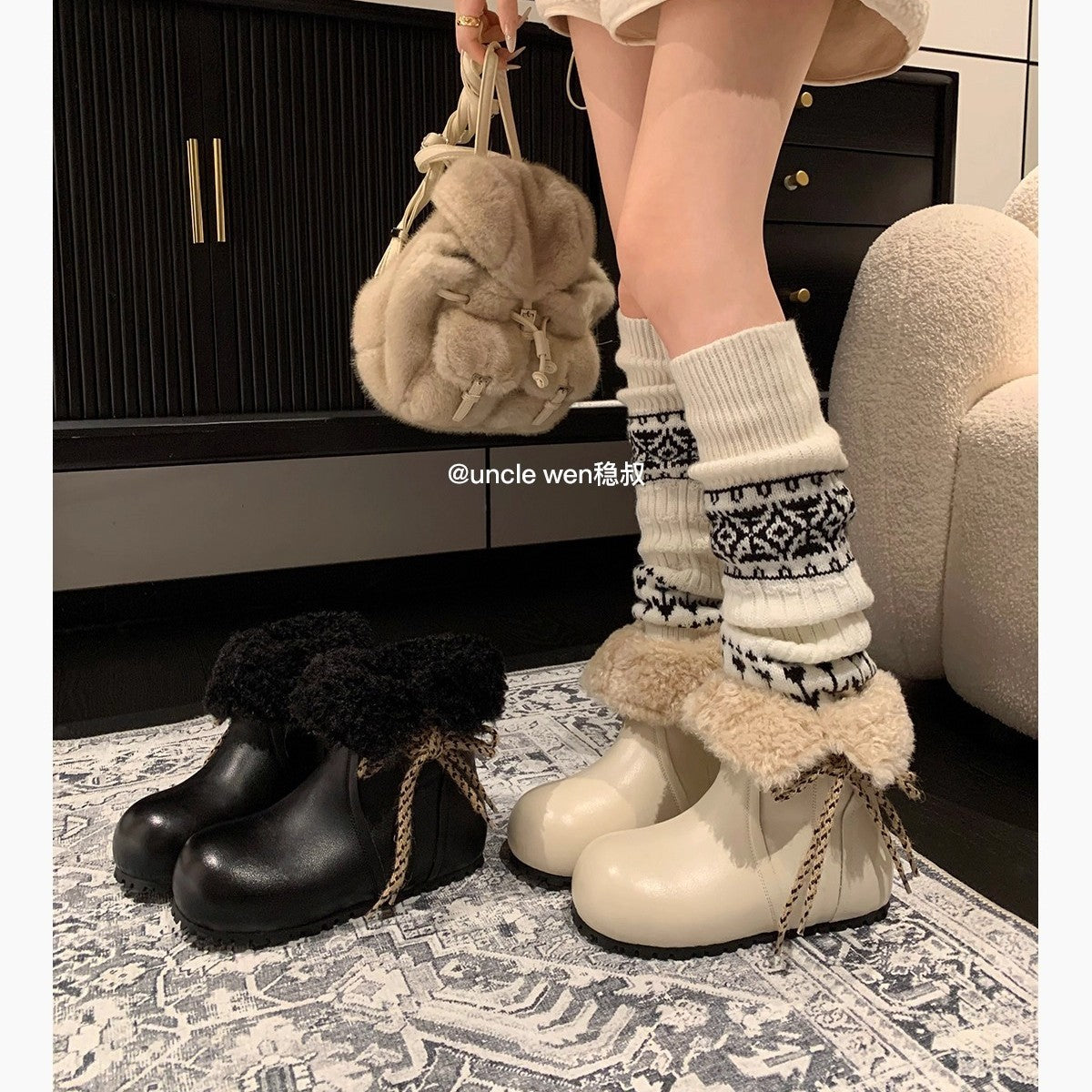 Damen Winterstiefel Warm Kuschelig Schnürstiefel - BerlinGlamour