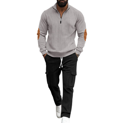 Herren Fleece Pullover Sportlich mit Reißverschluss - BerlinGlamour