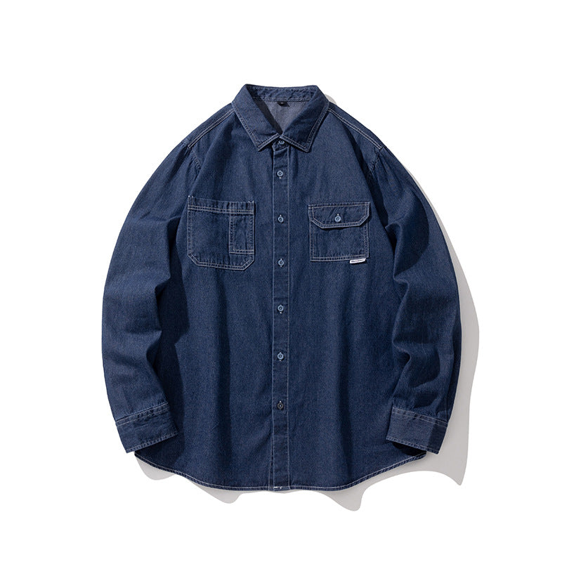 Herren Jeanshemd Lässig mit Klappentaschen Modern