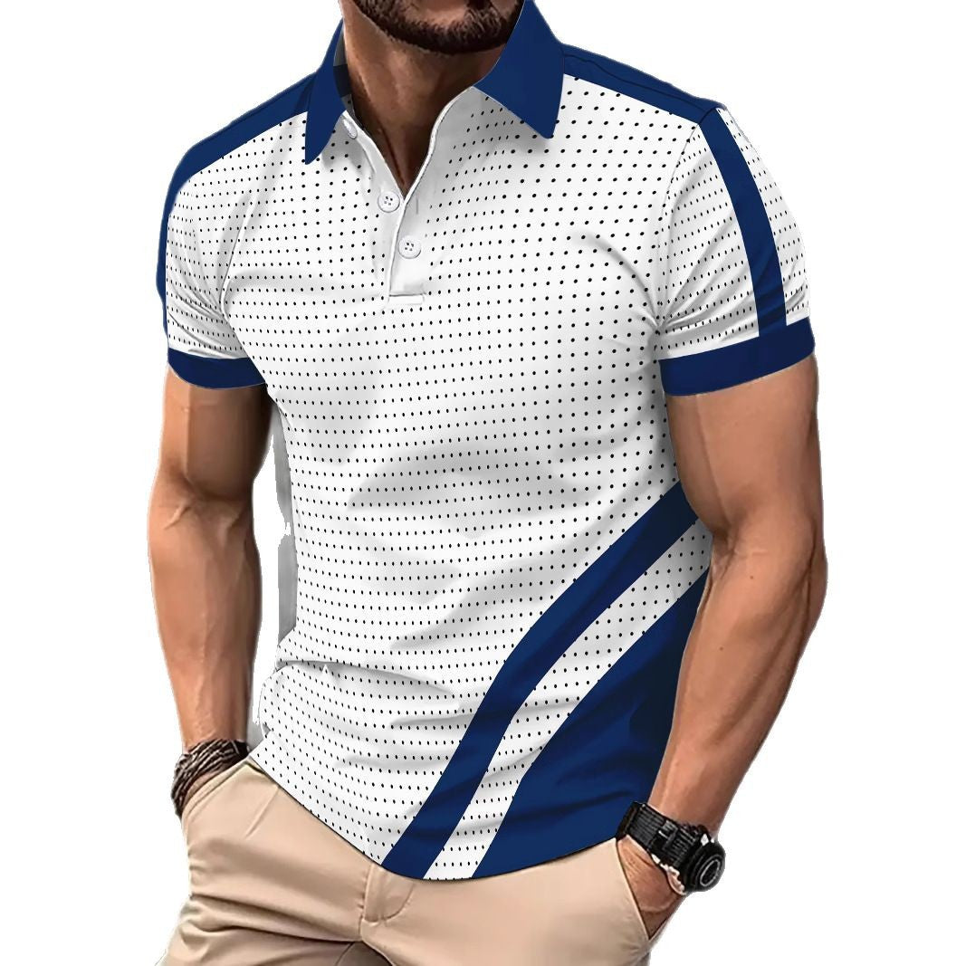 Herren Polohemd Kurzarm Modern mit Punktdesign