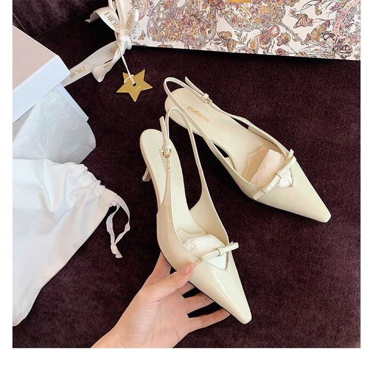 Damen Pumps Slingback Elegant Schleife High Heel - BerlinGlamour