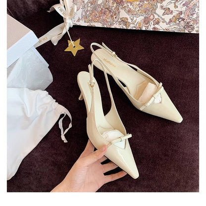 Damen Pumps Slingback Elegant Schleife High Heel - BerlinGlamour