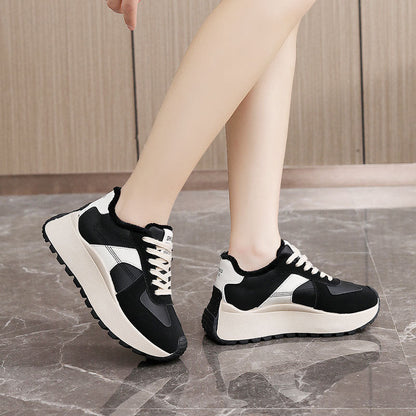 Damen Sport-Sneaker High-Top Warmfleece Sneakers Schwarz