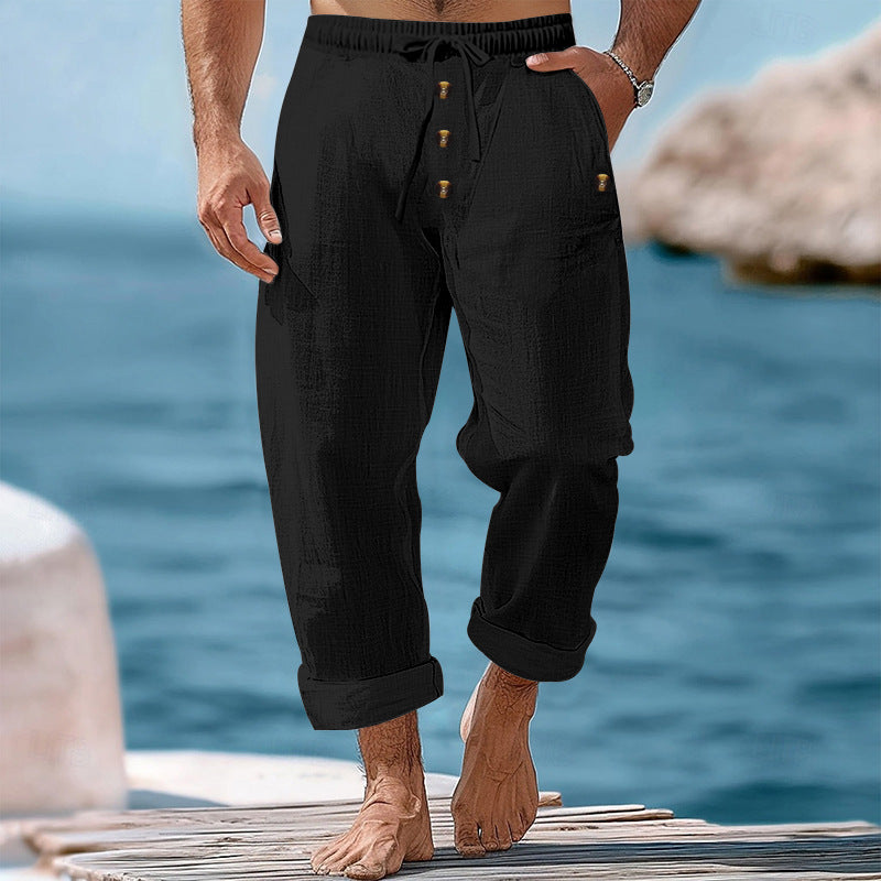 Herren Strandhose Leicht Baumwolle Sommerhose