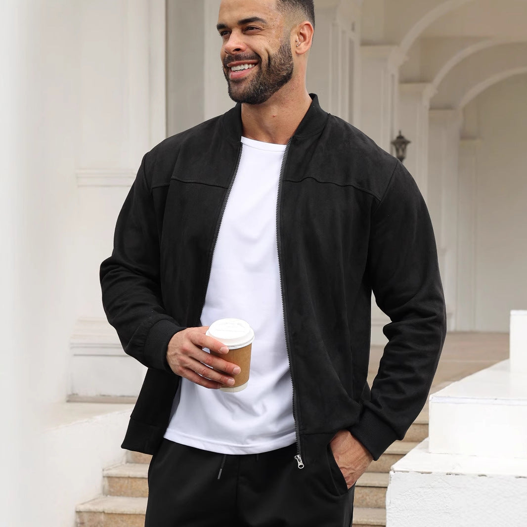 Herren Freizeitjacke Elegante Lederjacke Mit Reißverschluss - BerlinGlamour