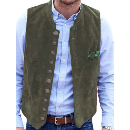Lederweste Herren Elegant Wildleder Schwarz