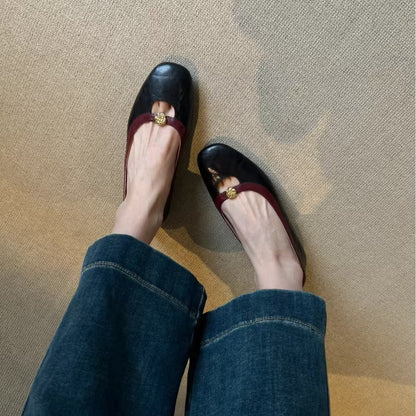 Damen Ballerinas Elegante Flats mit Details