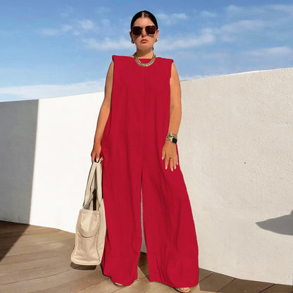 Damen Jumpsuit Weit Kapuze Tiefster Rücken Modern - BerlinGlamour