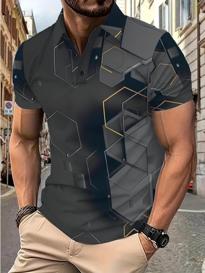 Herren Poloshirt Modern Geometrisch Stylish