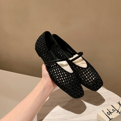 Damen Ballerinas Bequem Flexibel Strukturiert