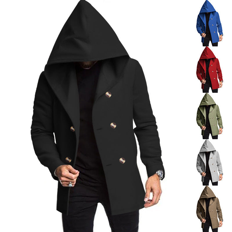 Herren Mantel mit Kapuze Doppelreihig Modern - BerlinGlamour