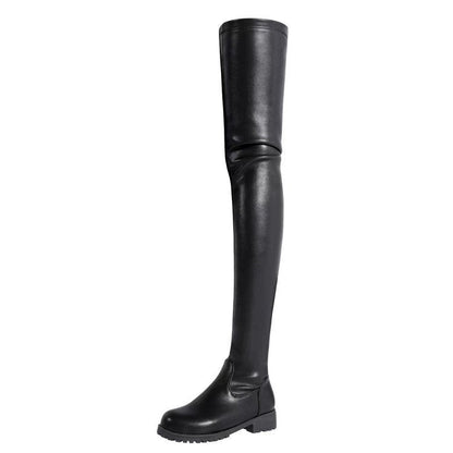 Damen Stiefel Overknee Robust Elegantes Design Schwarz
