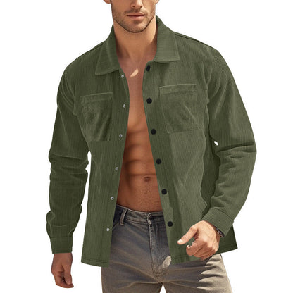 Herren Cordhose Hemden Bequem Rippstrick