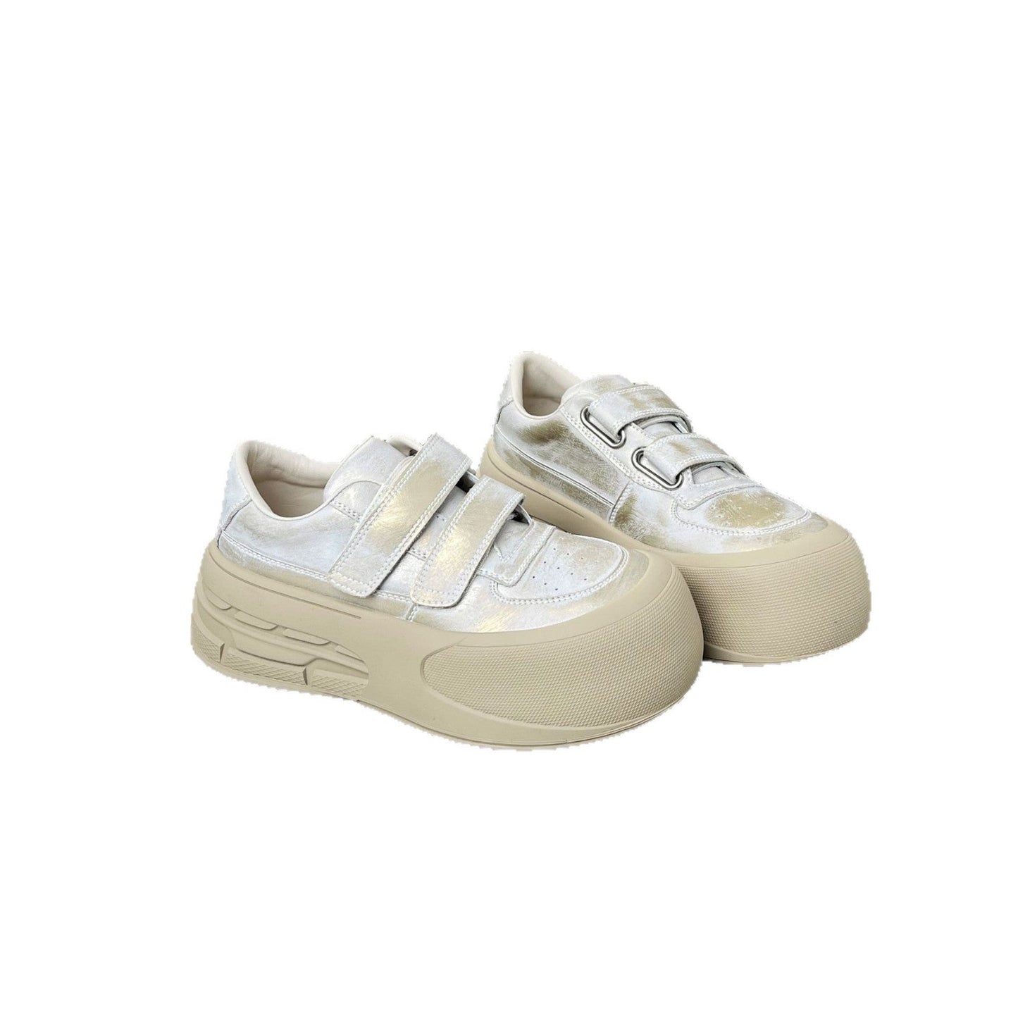 Damen Sneaker Sportlich Laufschuhe bequem Klettverschluss