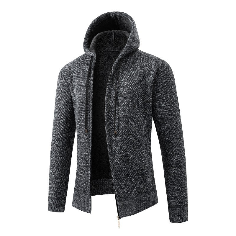 Herren Strickjacke Kapuze Bequem Warm