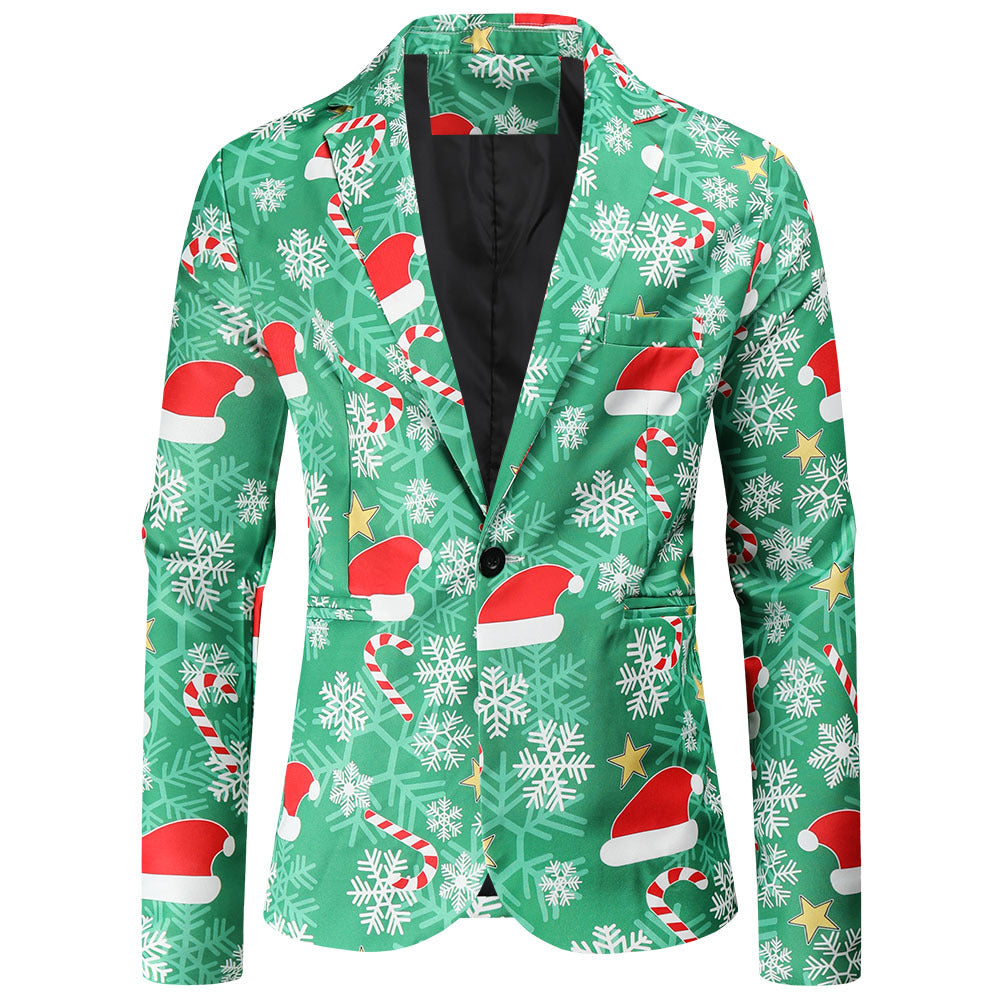 Herren Blazer Weihnachtlich Moderner Anzug Blazer