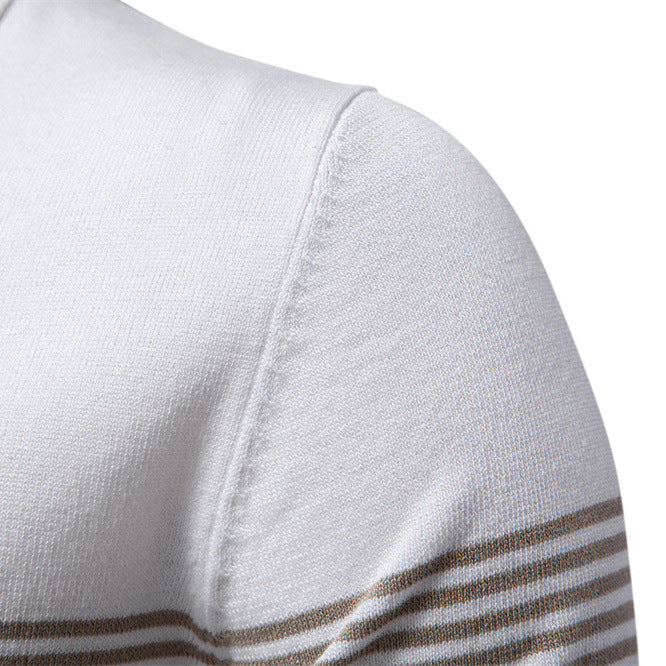 Herren Polo-Shirt Sportlich Streifenmuster Elegant