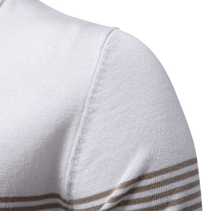 Herren Polo-Shirt Sportlich Streifenmuster Elegant