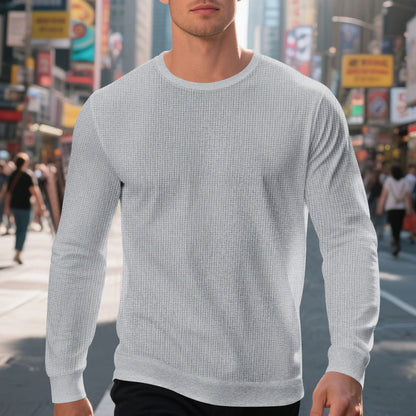 BerlinGlamour Herren lässiger Rundhalspullover mit strukturiertem Design