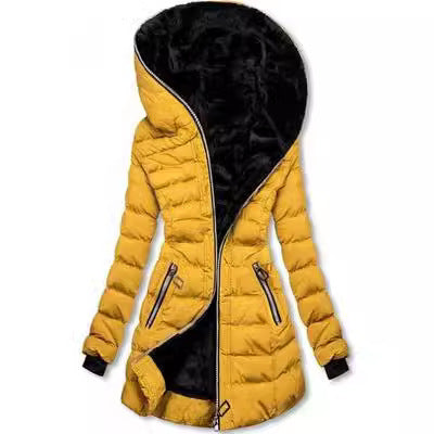 Damen Winterjacke Gefüttert Warm Modern