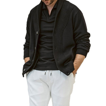 Herren Strickcardigan Lässig V-Ausschnitt Knöpfe Modern