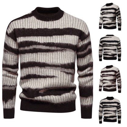 Herren Strickpullover Modern mit Streifenmuster
