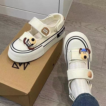 Damen Sneaker Sportlich Bequem Klettverschluss Weißen