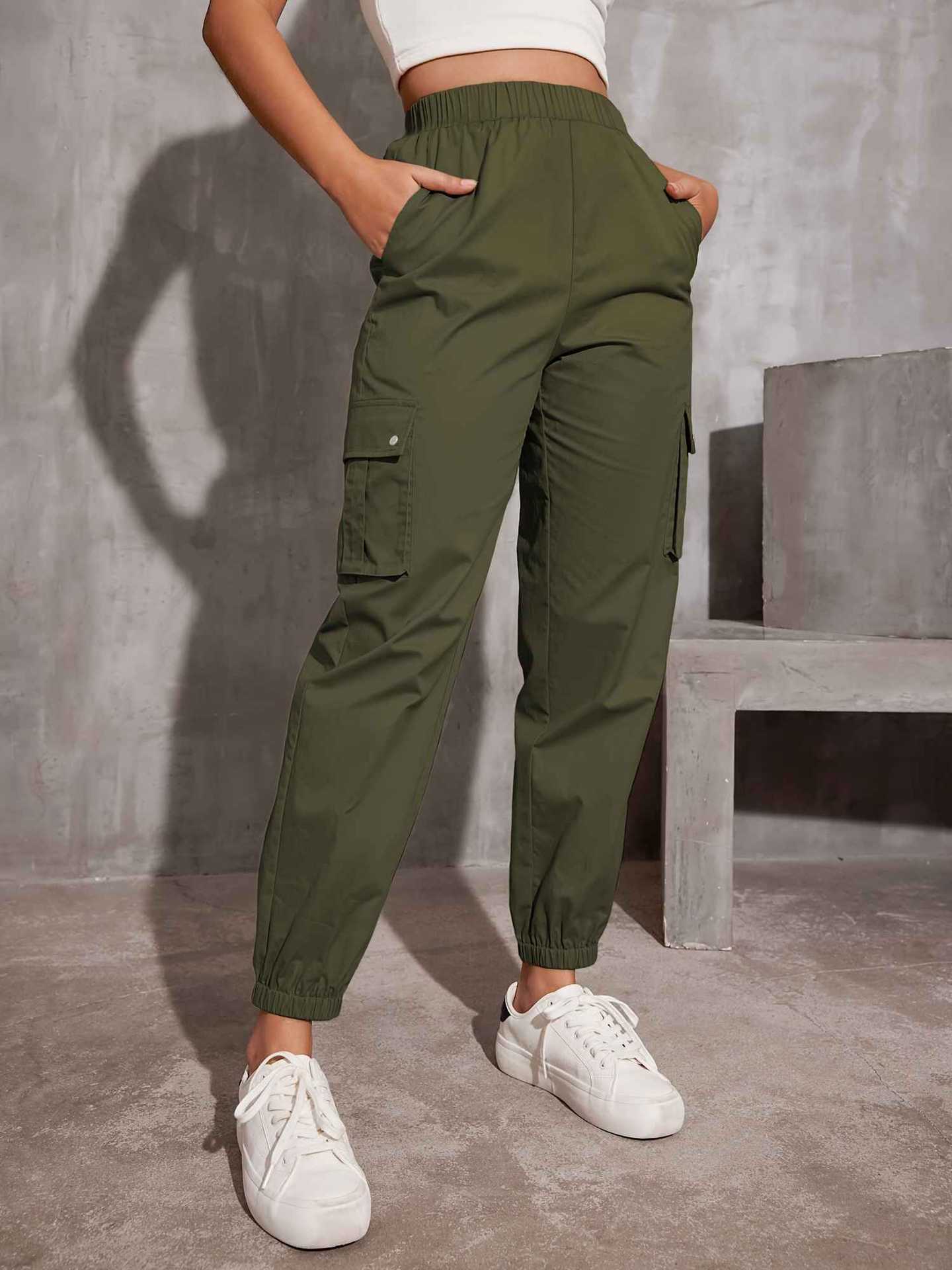 Damen Cargo-Hose Elastisch Praktisch Bequem
