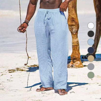 Leichte Leinenhose Herren Strandhosentyp mit elastischem Bund