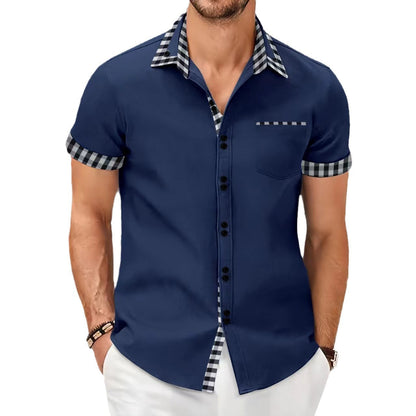 Herren Kurzarmhemd Modern Karo Sommer