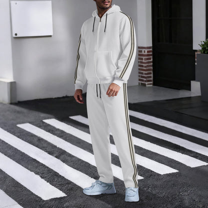 Herren Sportanzug Kapuze mit Streifen Modern