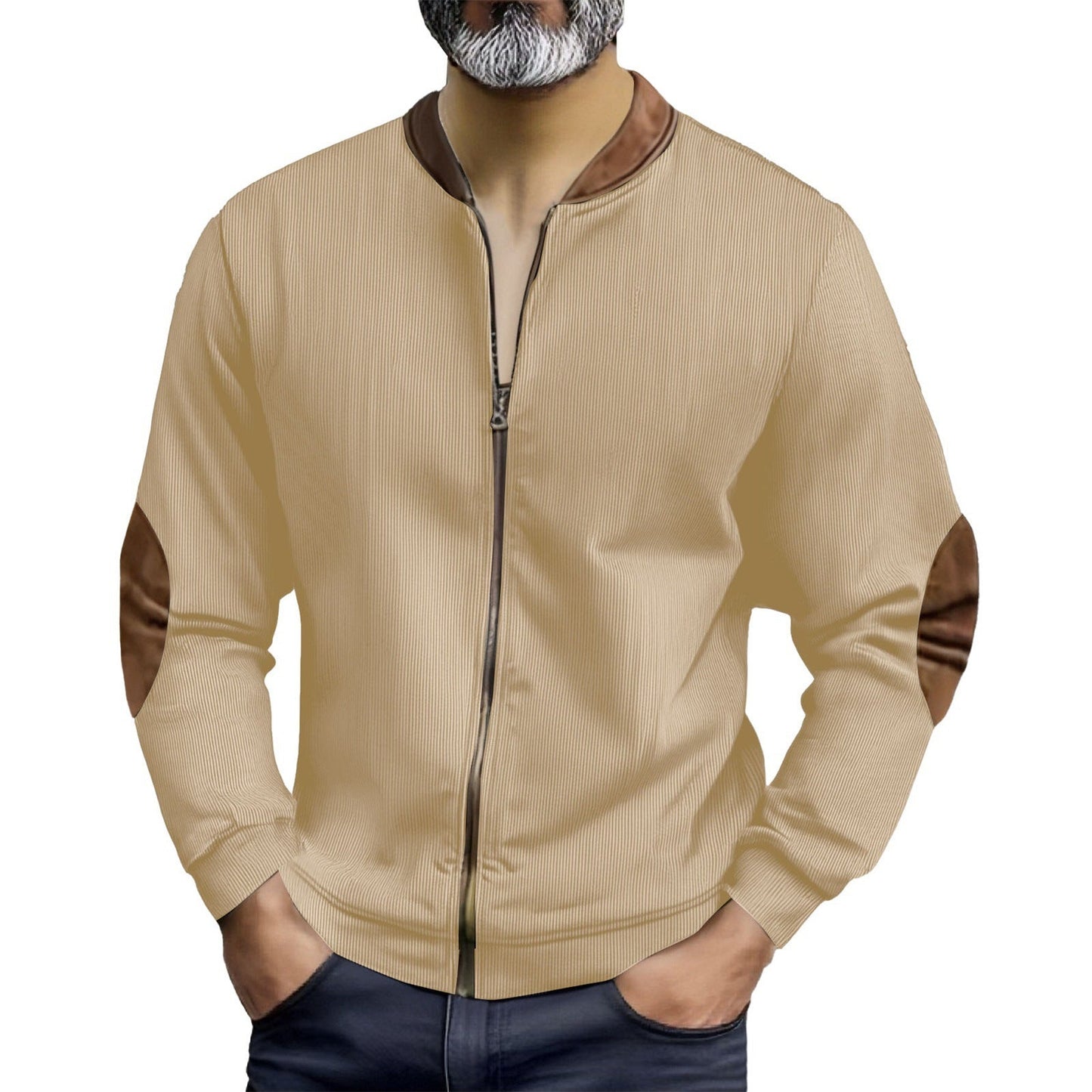 Herren Lederjacke Sportlich Modern mit Akzenten