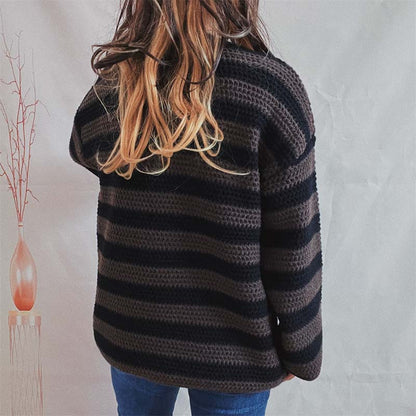 Gestreifter Strickpullover Weich Pastellfarben Damen