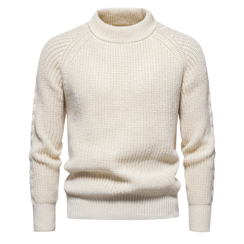 Herren Strickpullover Kuschelig Warm Mit Hochem Kragen