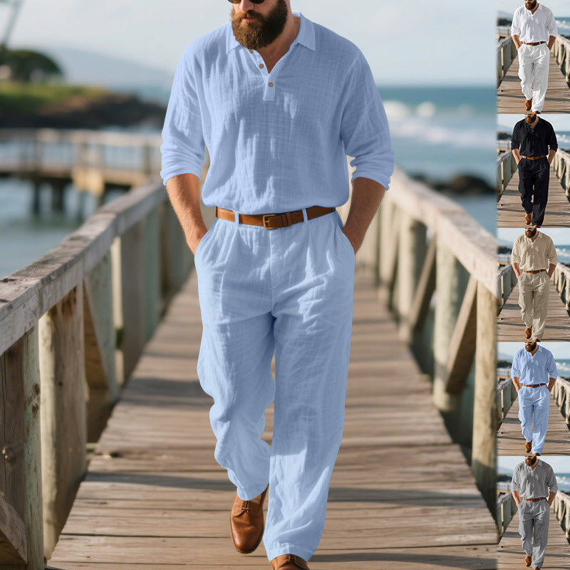 Herren Zweiteiler Modern Poloshirt Bequem Elegant