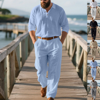 Herren Zweiteiler Modern Poloshirt Bequem Elegant